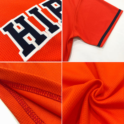 Custom Orange White-Purple Authentic American Flag Fashion Baseball Jersey
