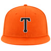 Custom Orange Black-White Stitched Adjustable Snapback Hat