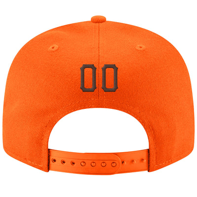 Custom Orange Brown-White Stitched Adjustable Snapback Hat