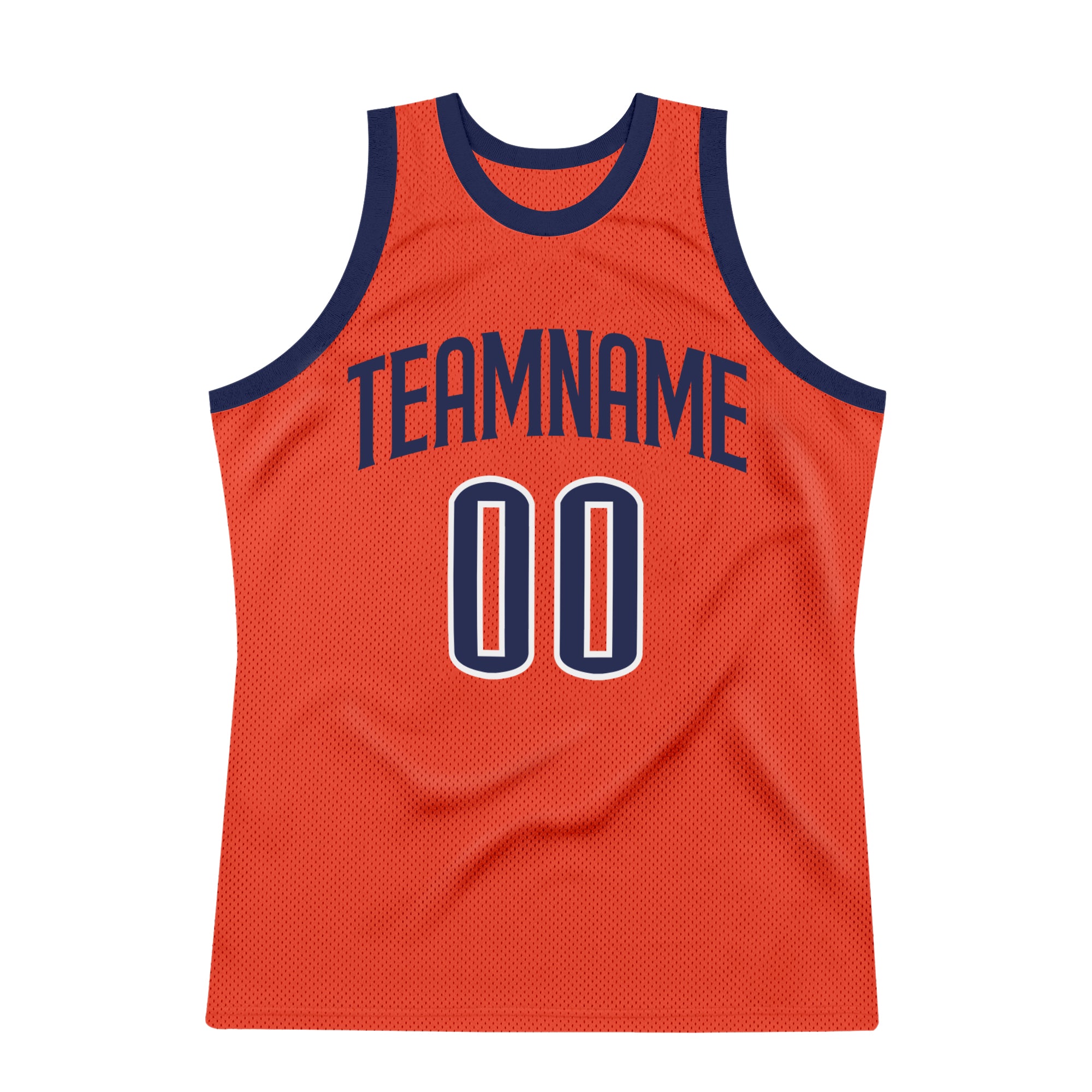 Custom Orange Navy-White Authentic Throwback Basketball Jersey