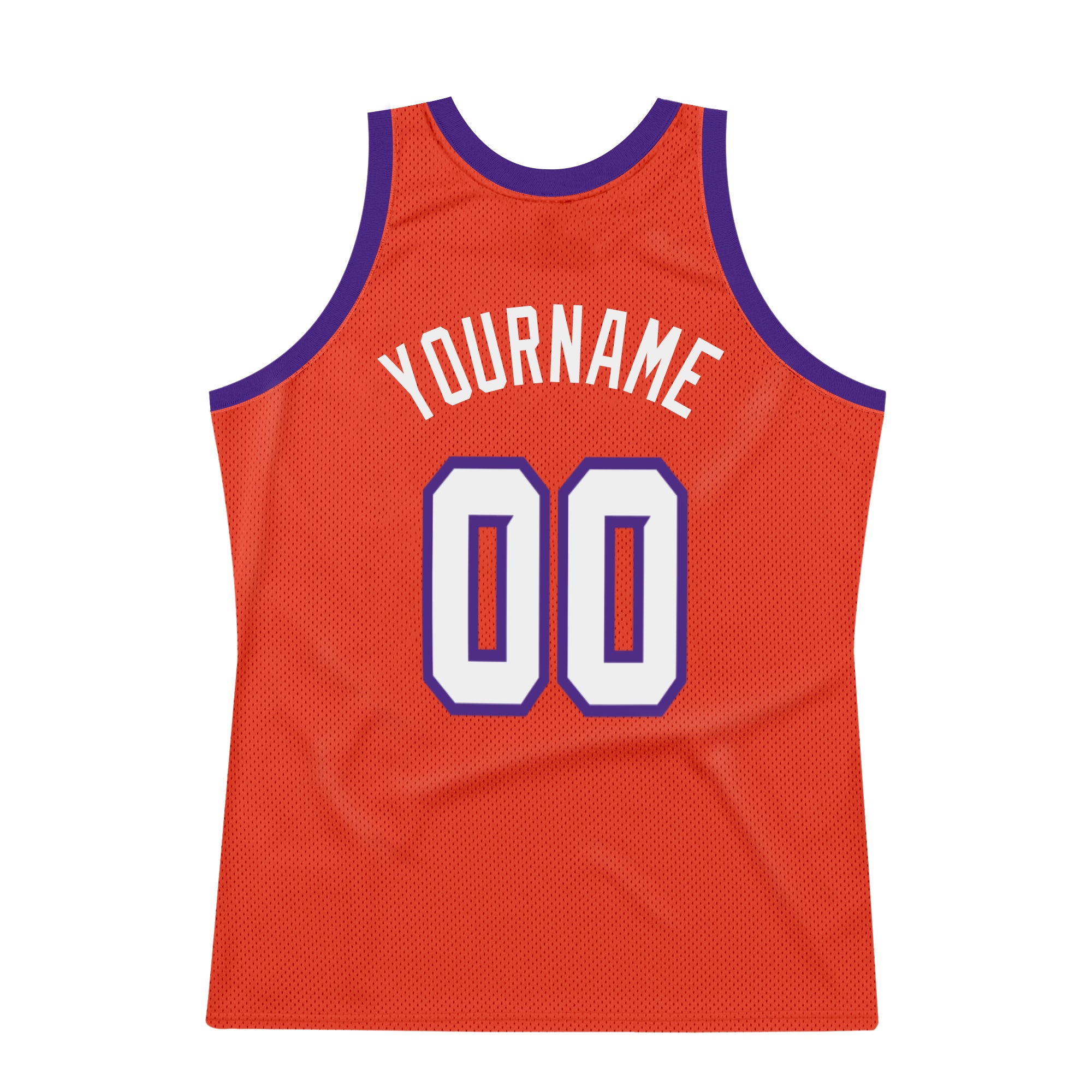 Custom Orange White-Purple Authentic Throwback Basketball Jersey