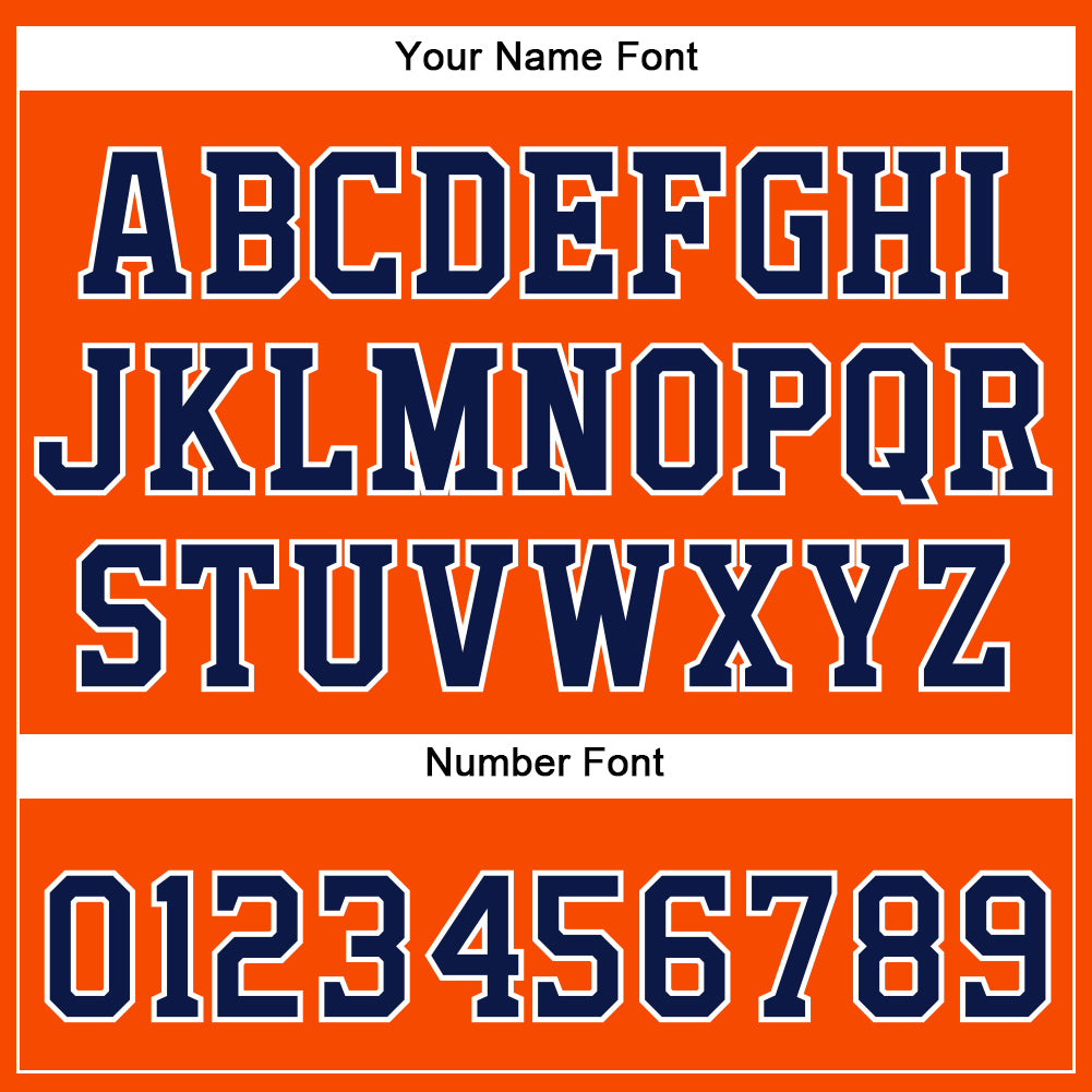 Custom Orange Navy-White Authentic Baseball Jersey