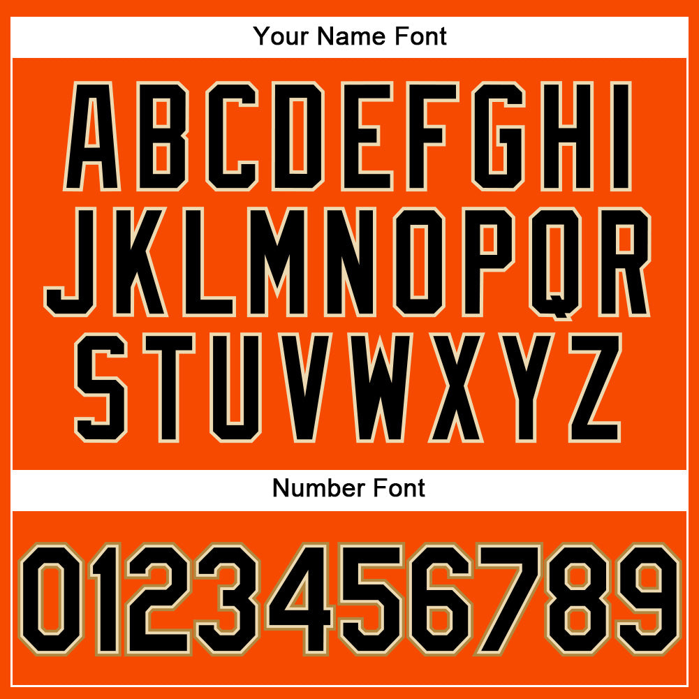 Custom Orange Black Pinstripe Black-Old Gold Authentic Baseball Jersey