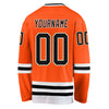 Custom Orange Black-White Hockey Jersey