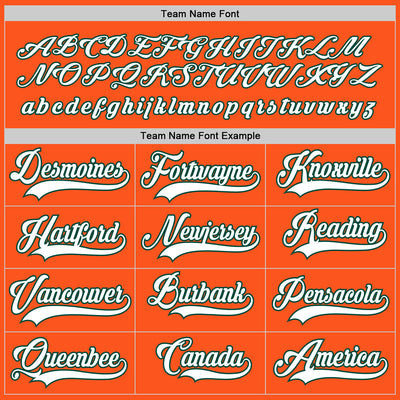 Custom Orange White-Green Hockey Jersey