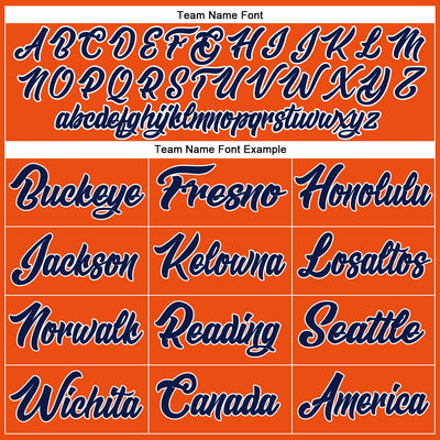 Custom Orange Navy-White Authentic Baseball Jersey