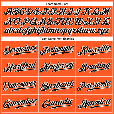 Custom Orange Black-White Authentic Baseball Jersey