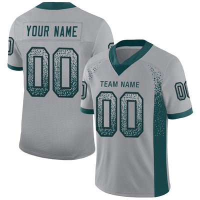 Custom Light Gray Midnight Green-Black Drift Fashion Football Jersey