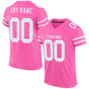 Custom Pink White Mesh Authentic Football Jersey