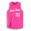 Custom Pink White Round Neck Basketball Jersey