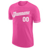 Custom Pink White Performance T-Shirt