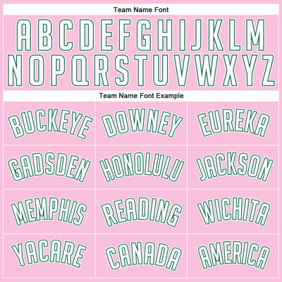 Custom Light Pink White-Kelly Green Authentic Throwback Basketball Jersey