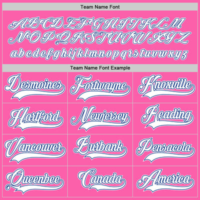 Custom Pink White-Royal Hockey Jersey