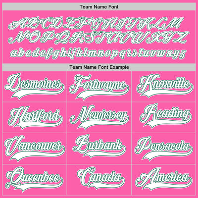 Custom Pink White-Kelly Green Hockey Jersey