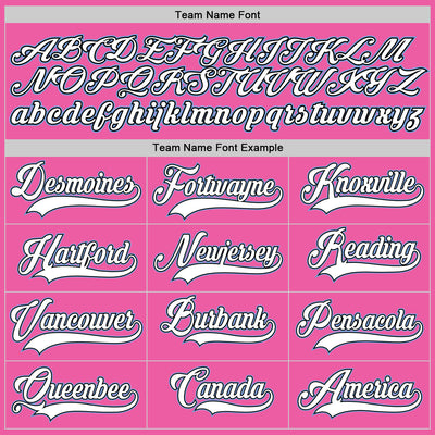 Custom Pink White-Light Blue Authentic Baseball Jersey