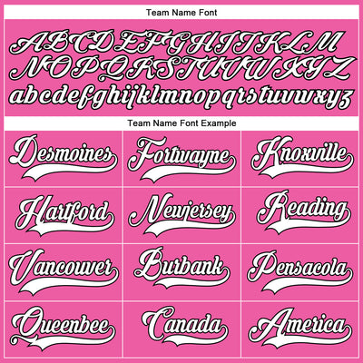 Custom Pink White-Black Authentic Baseball Jersey