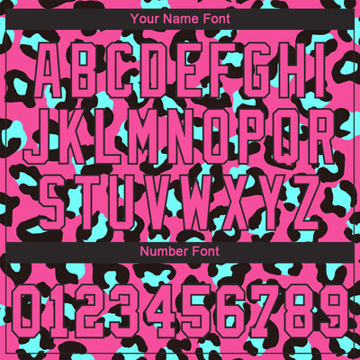 Custom Pink Pink-Black 3D Pattern Design Leopard Authentic Baseball Jersey