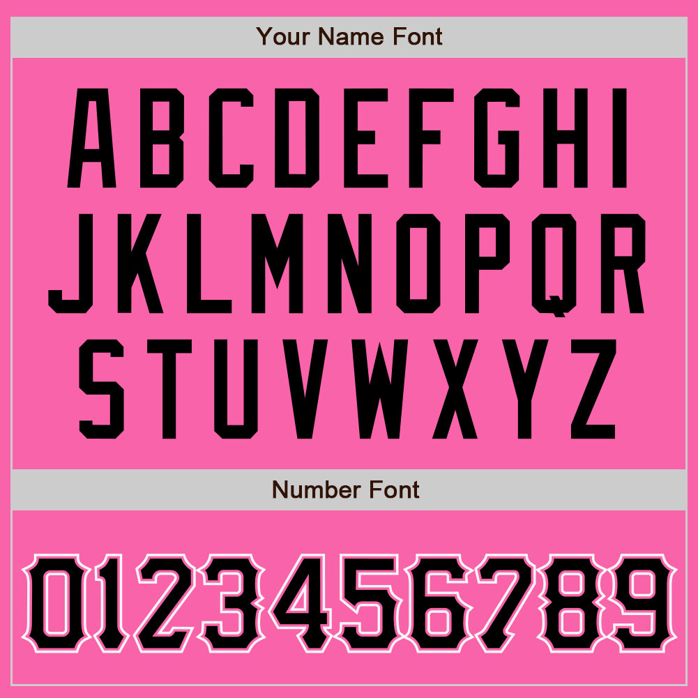 Custom Pink Black-White Authentic Baseball Jersey