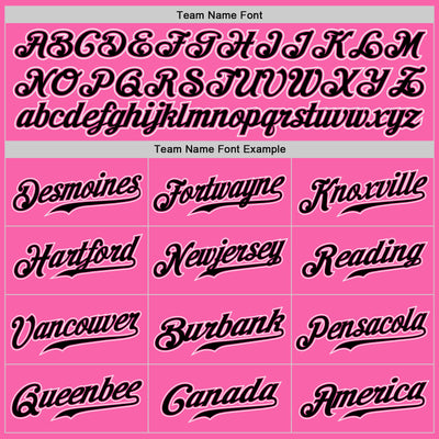 Custom Pink Black-White Authentic Baseball Jersey