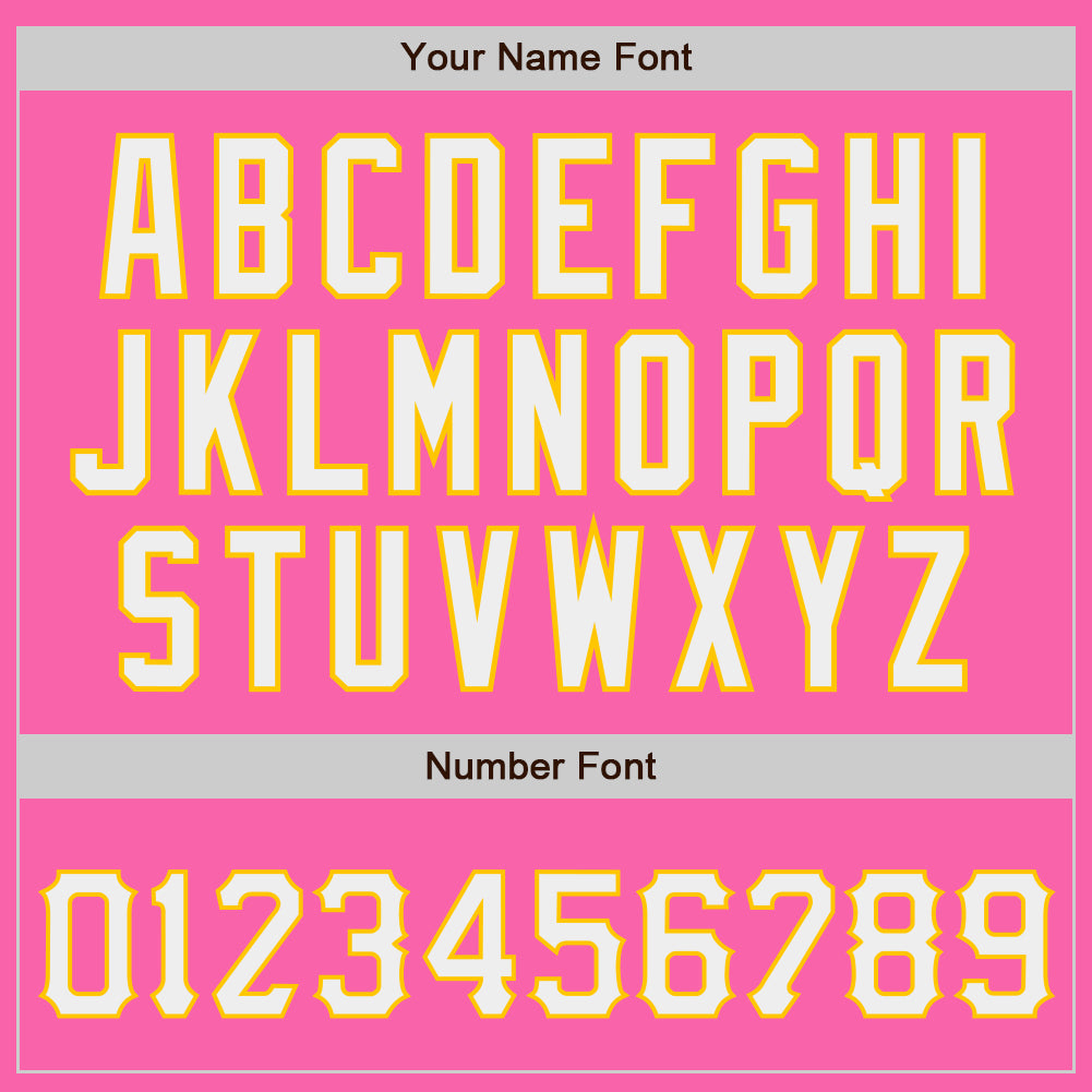 Custom Pink White-Gold Authentic Baseball Jersey