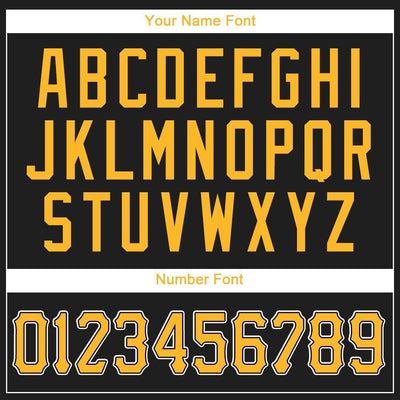 Custom Black Gold-White Baseball Jersey