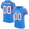 Custom Powder Blue White-Red Mesh Authentic Football Jersey