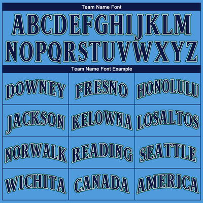 Custom Powder Blue Navy-Teal Authentic Baseball Jersey