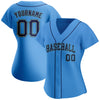 Custom Powder Blue Navy-Teal Authentic Baseball Jersey