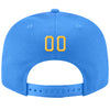 Custom Powder Blue Gold-White Stitched Adjustable Snapback Hat