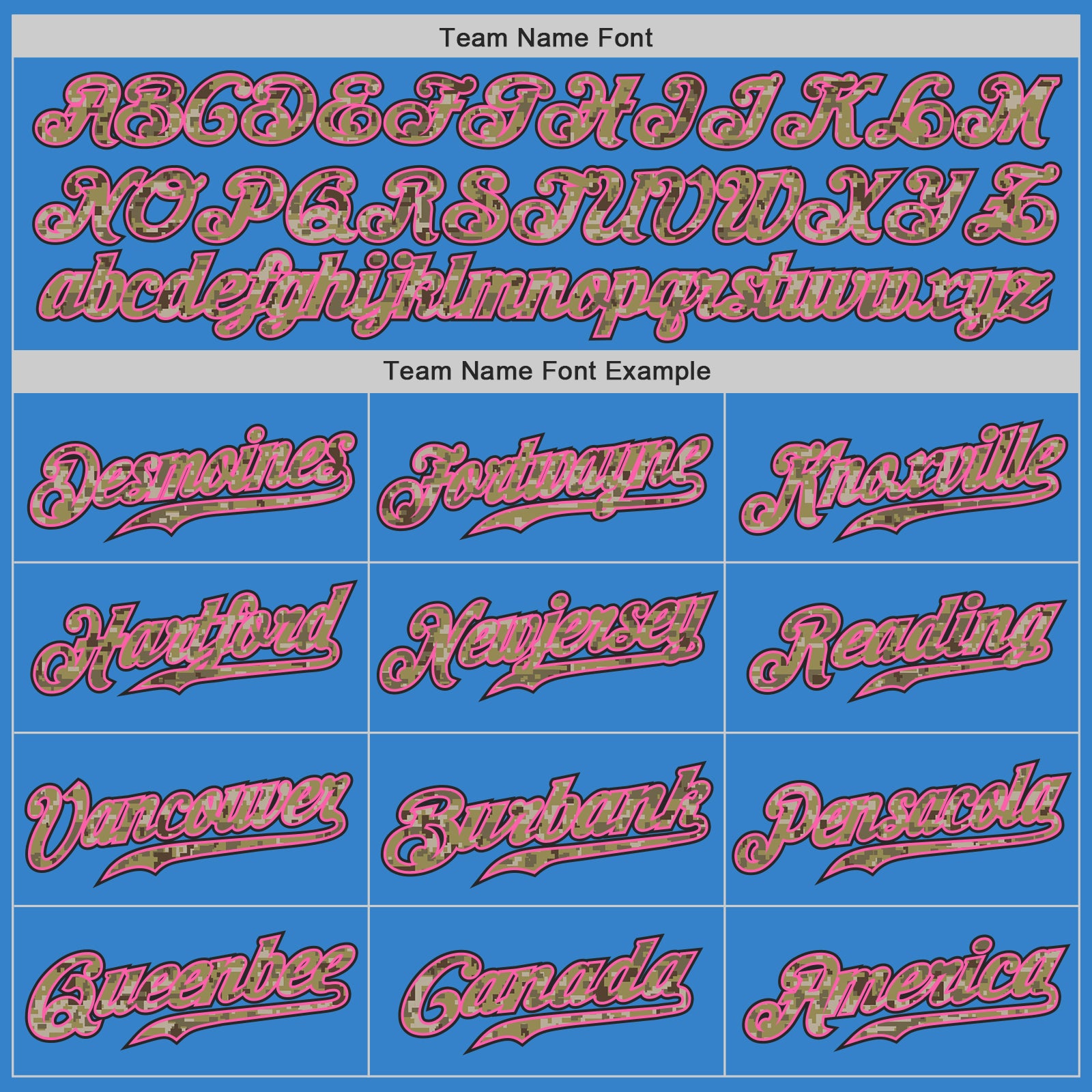 Custom Powder Blue Camo-Pink Authentic Baseball Jersey