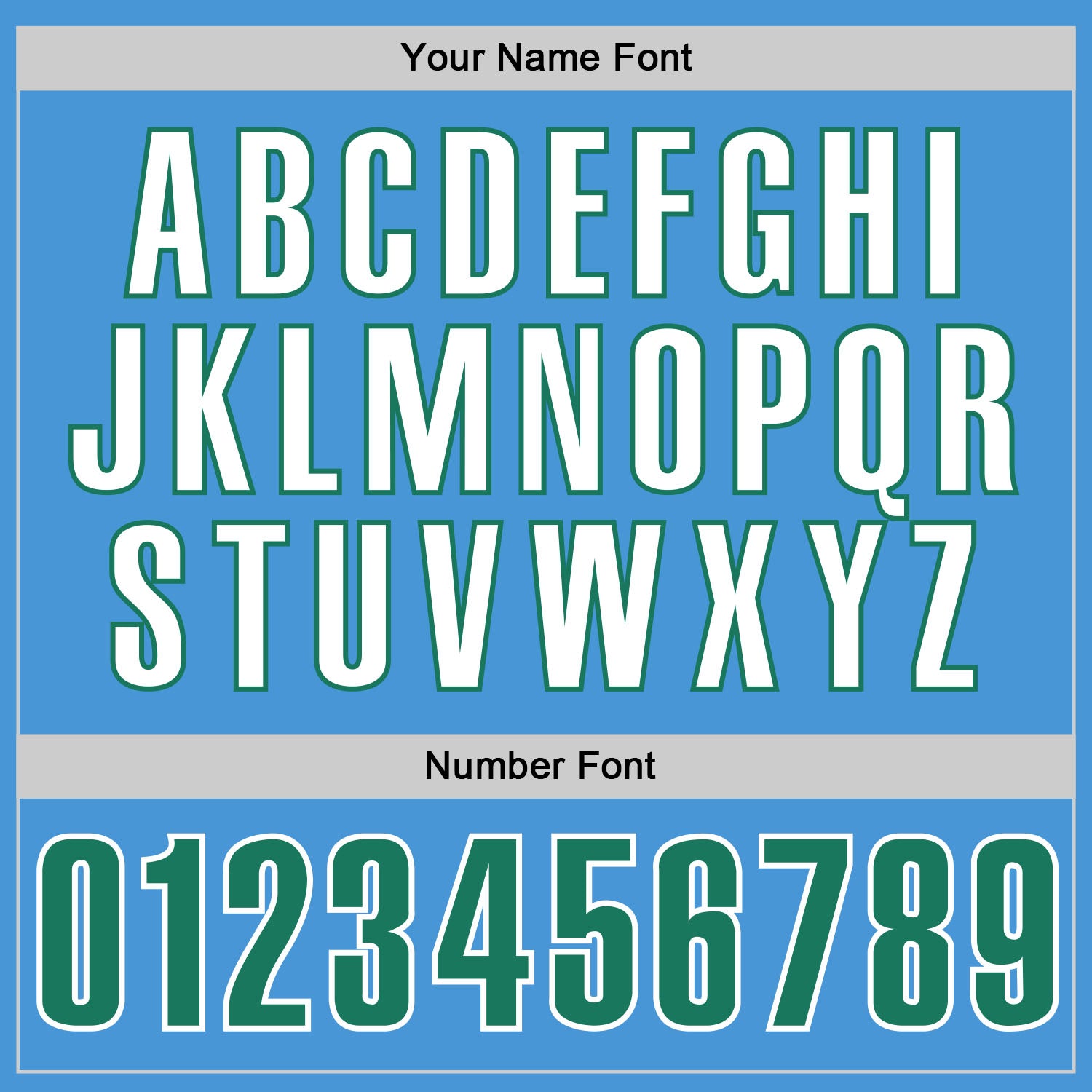 Custom Powder Blue Kelly Green-White Performance T-Shirt