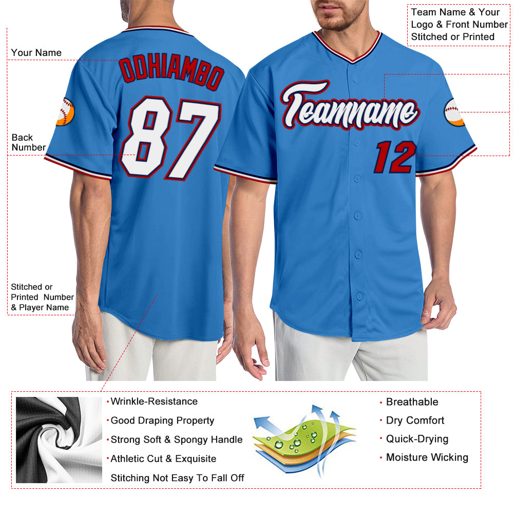 Custom Powder Blue Baseball Jerseys & Uniforms