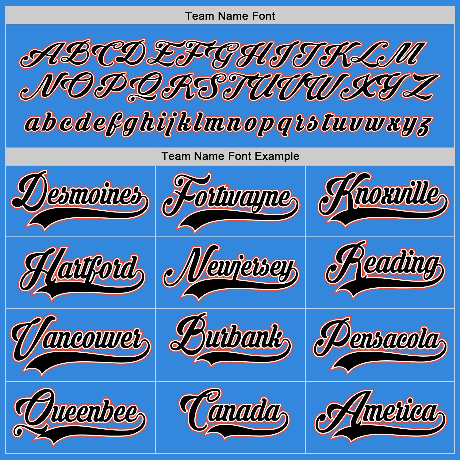 Custom Powder Blue Black-Orange Hockey Jersey