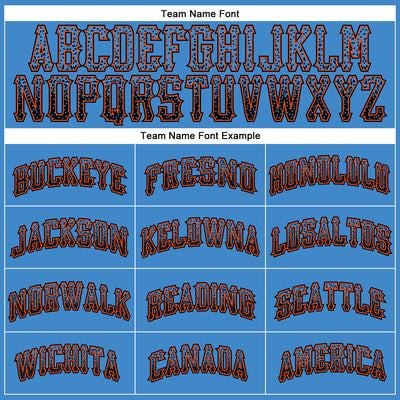Custom Powder Blue Black-Orange Authentic Drift Fashion Baseball Jersey