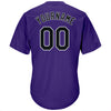 Custom Purple Black-Gray Authentic Throwback Rib-Knit Baseball Jersey Shirt