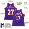 Custom Purple White-Orange Authentic Throwback Basketball Jersey