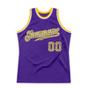 Custom Purple Camo-Gold Authentic Throwback Basketball Jersey
