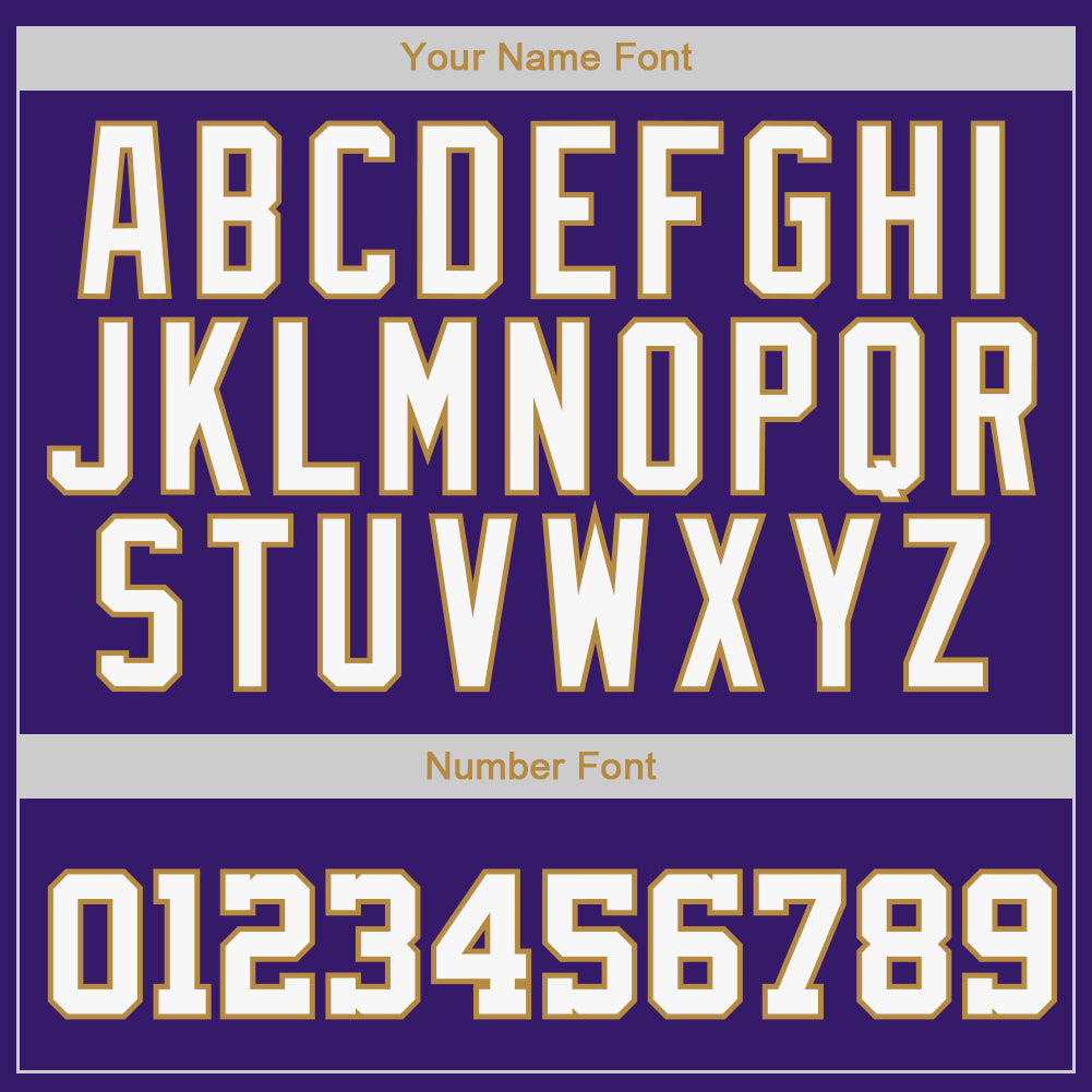 Custom Purple White-Old Gold Authentic Baseball Jersey