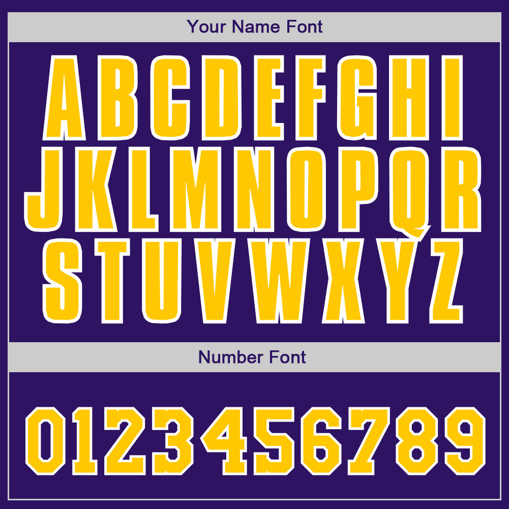 Custom Purple Gold-White Authentic Baseball Jersey