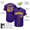 Custom Purple Gold-White Authentic Drift Fashion Baseball Jersey