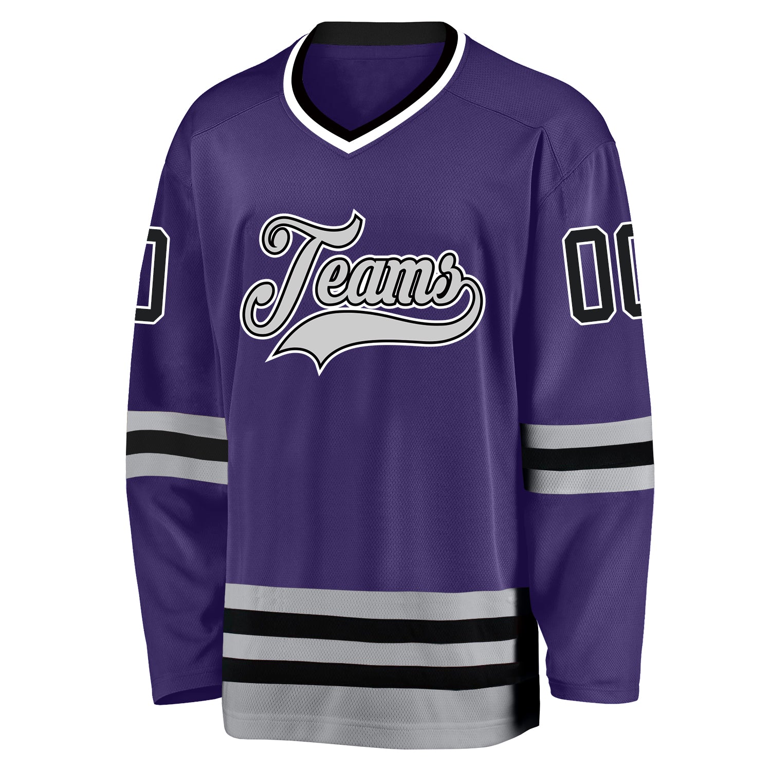 Custom Black White-Purple Hockey Jersey Discount