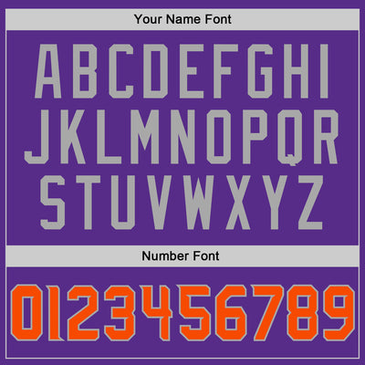 Custom Purple Orange-Gray Performance T-Shirt