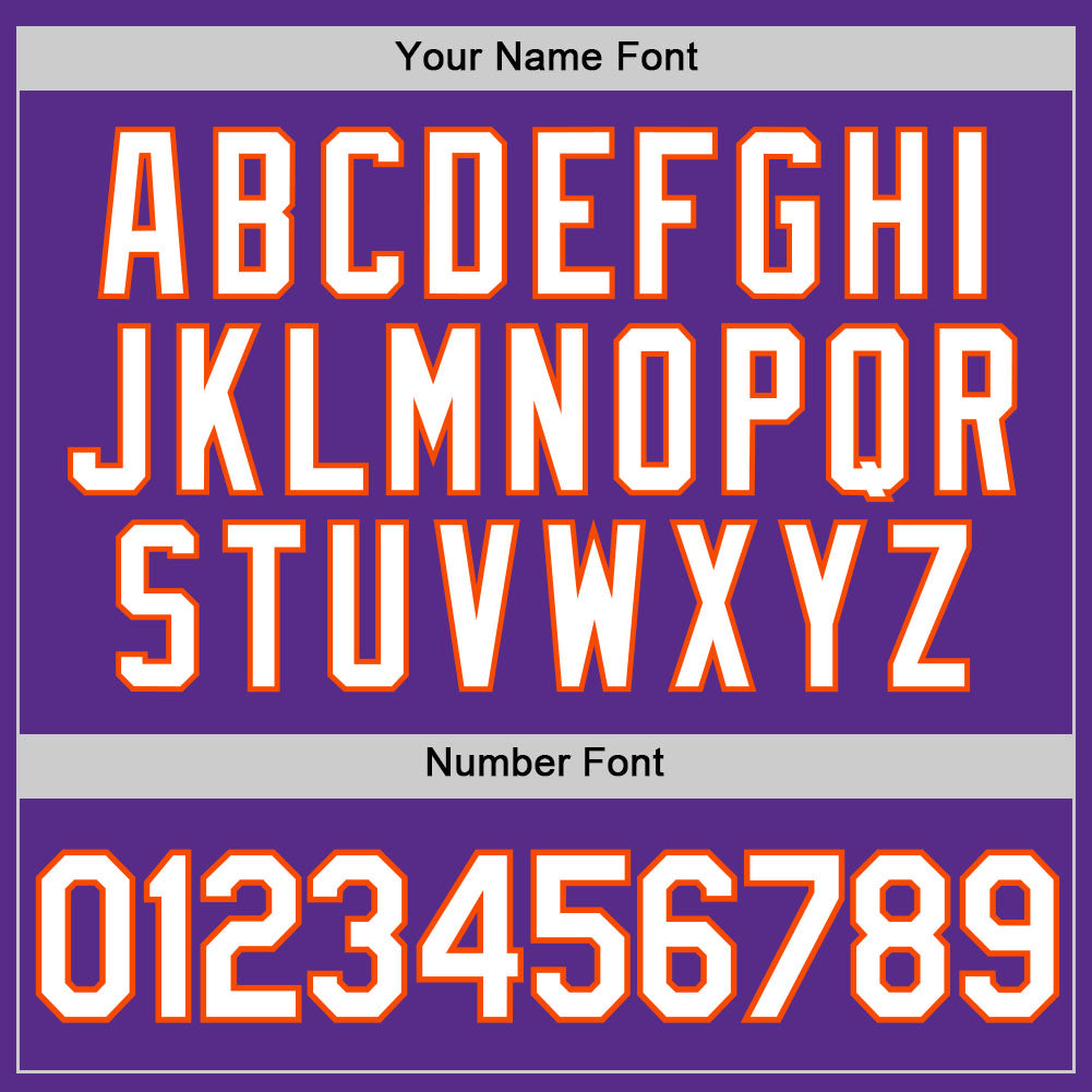 Custom Purple White-Orange Performance T-Shirt