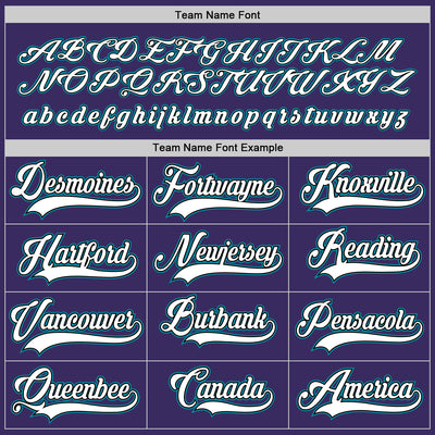 Custom Purple White-Teal Hockey Jersey