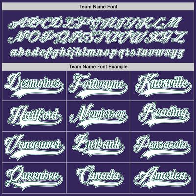 Custom Purple White-Green Hockey Jersey