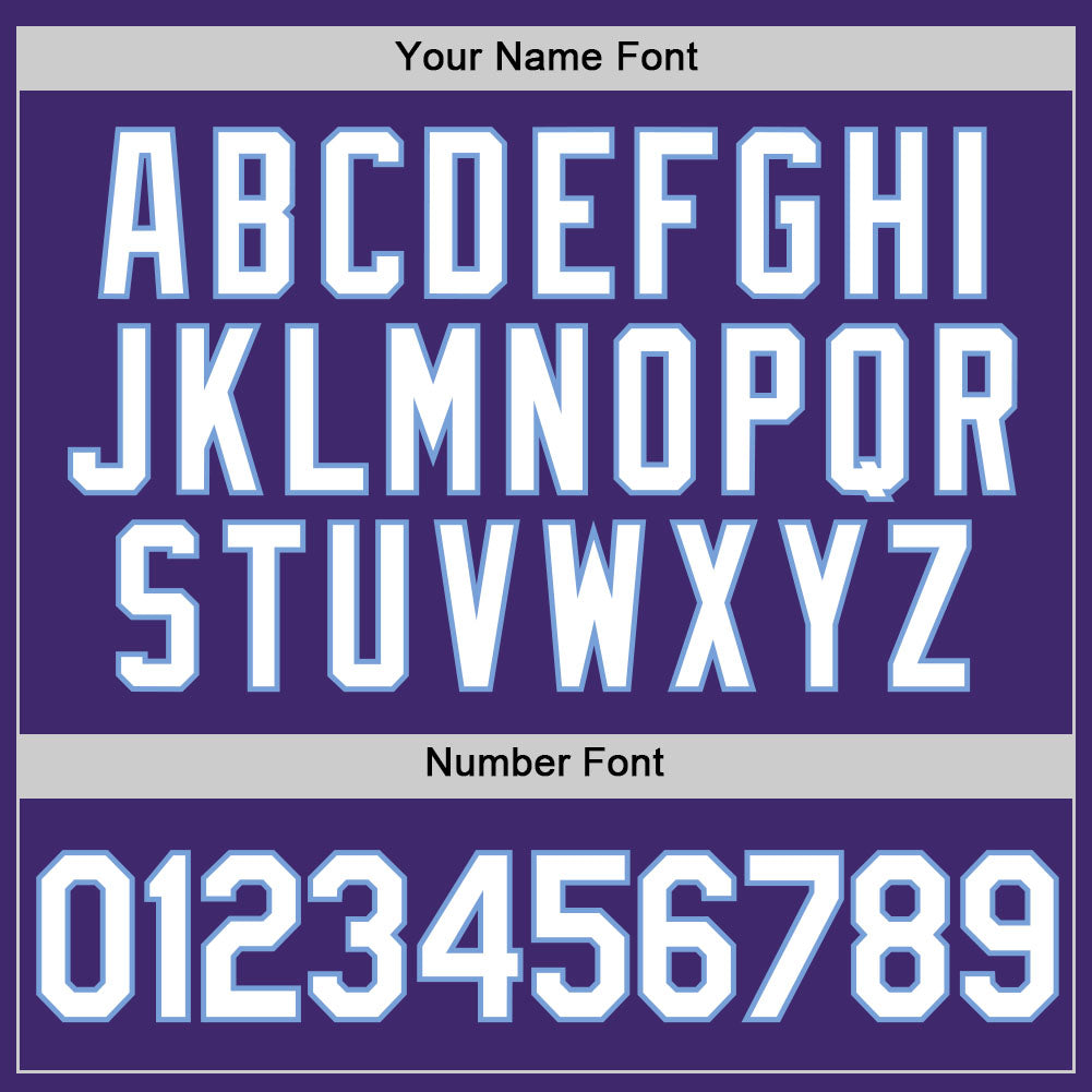 Custom Purple White-Light Blue Authentic Baseball Jersey