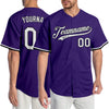 Custom Purple White-Black Authentic Baseball Jersey