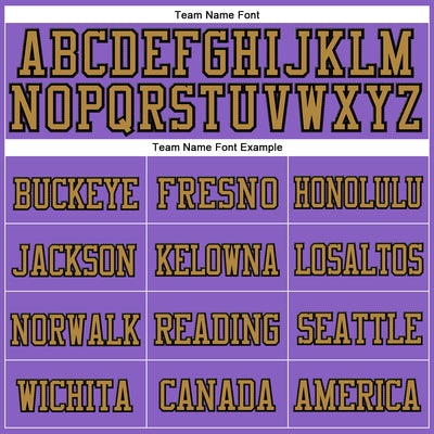 Custom Purple Old Gold-Black Stitched Cuffed Knit Hat