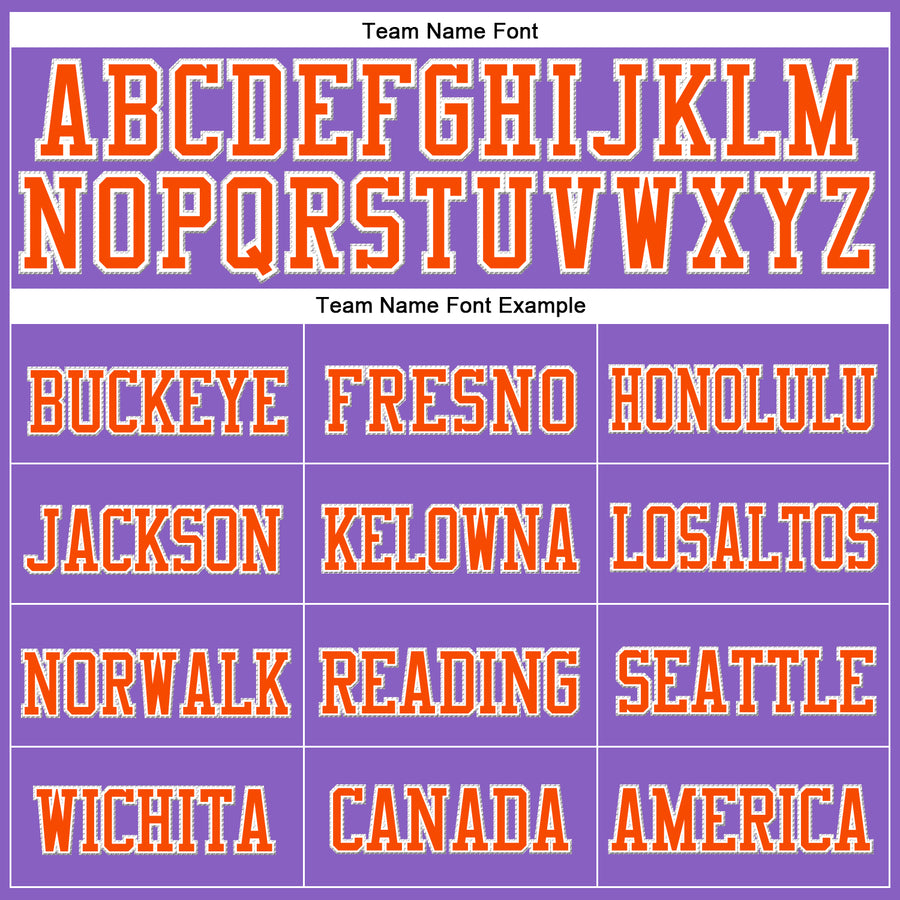 Custom Purple Orange-White Stitched Cuffed Knit Hat