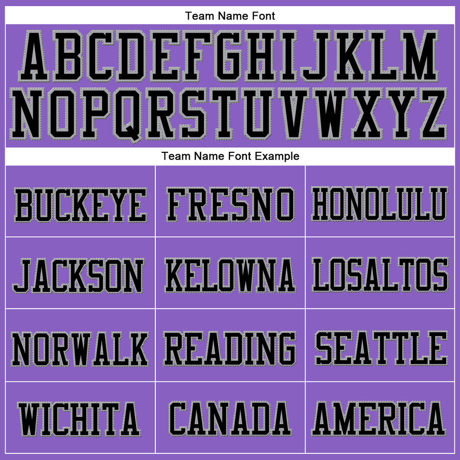 Custom Purple Black-Gray Stitched Cuffed Knit Hat